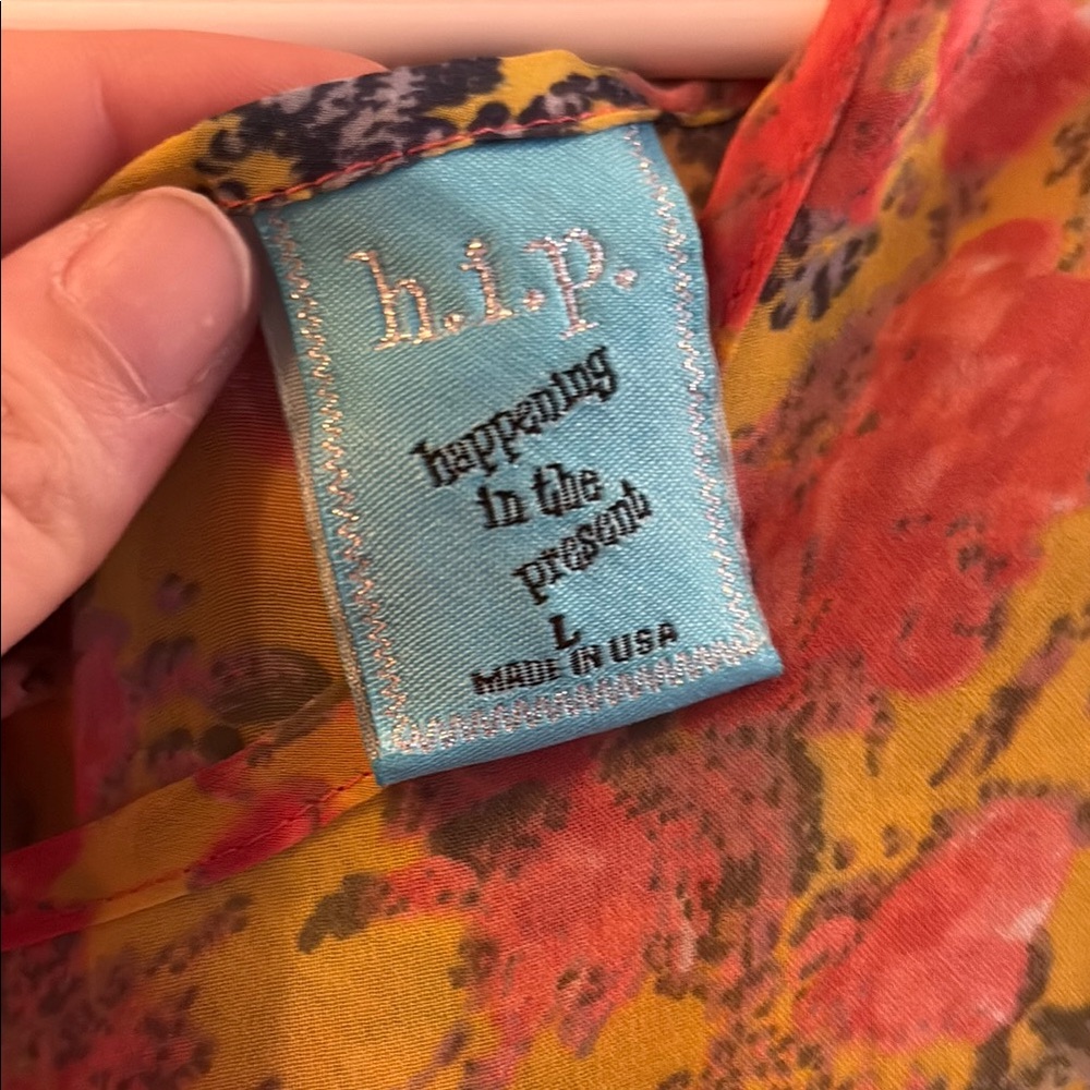 h.i.p. Vibrant Floral Sheer Top - Picture 2 of 5